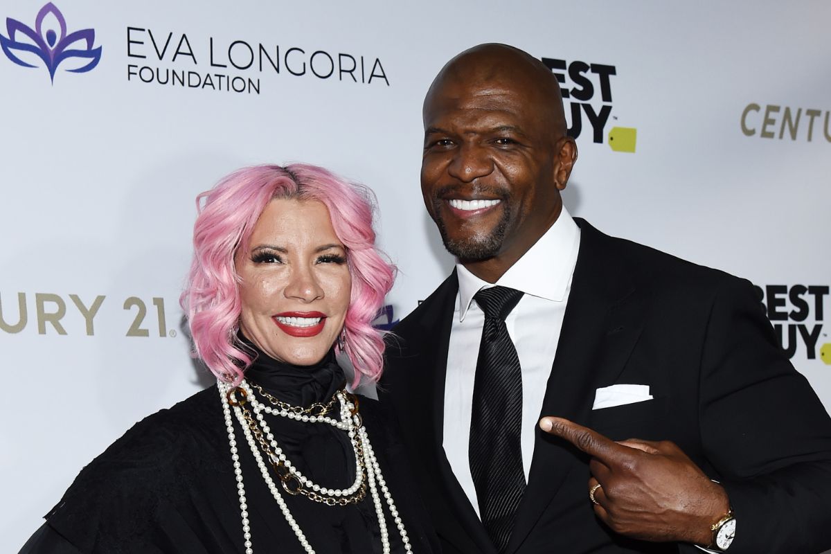 Terry Crews (R) and Rebecca King-Crews arrive at The Eva Longoria Foundation Gala at the Four Seasons Los Angeles at Beverly Hills on November 15, 2019 in Los Angeles, California.