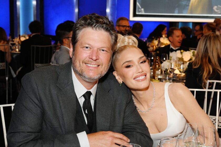 Blake Shelton and Gwen Stefani attend the 48th AFI Life Achievement Award Gala Tribute celebrating Julie Andrews at Dolby Theatre on June 09, 2022 in Hollywood, California.