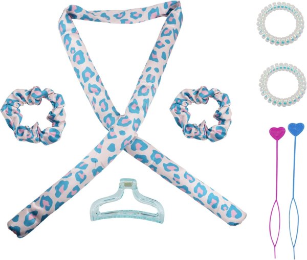 Brasenia Heatless Hair Curlers, Heatless Curling Rod Headband, Curling Irons That Don't Hurt Your Hair, with Storage Bag (Leopard B)