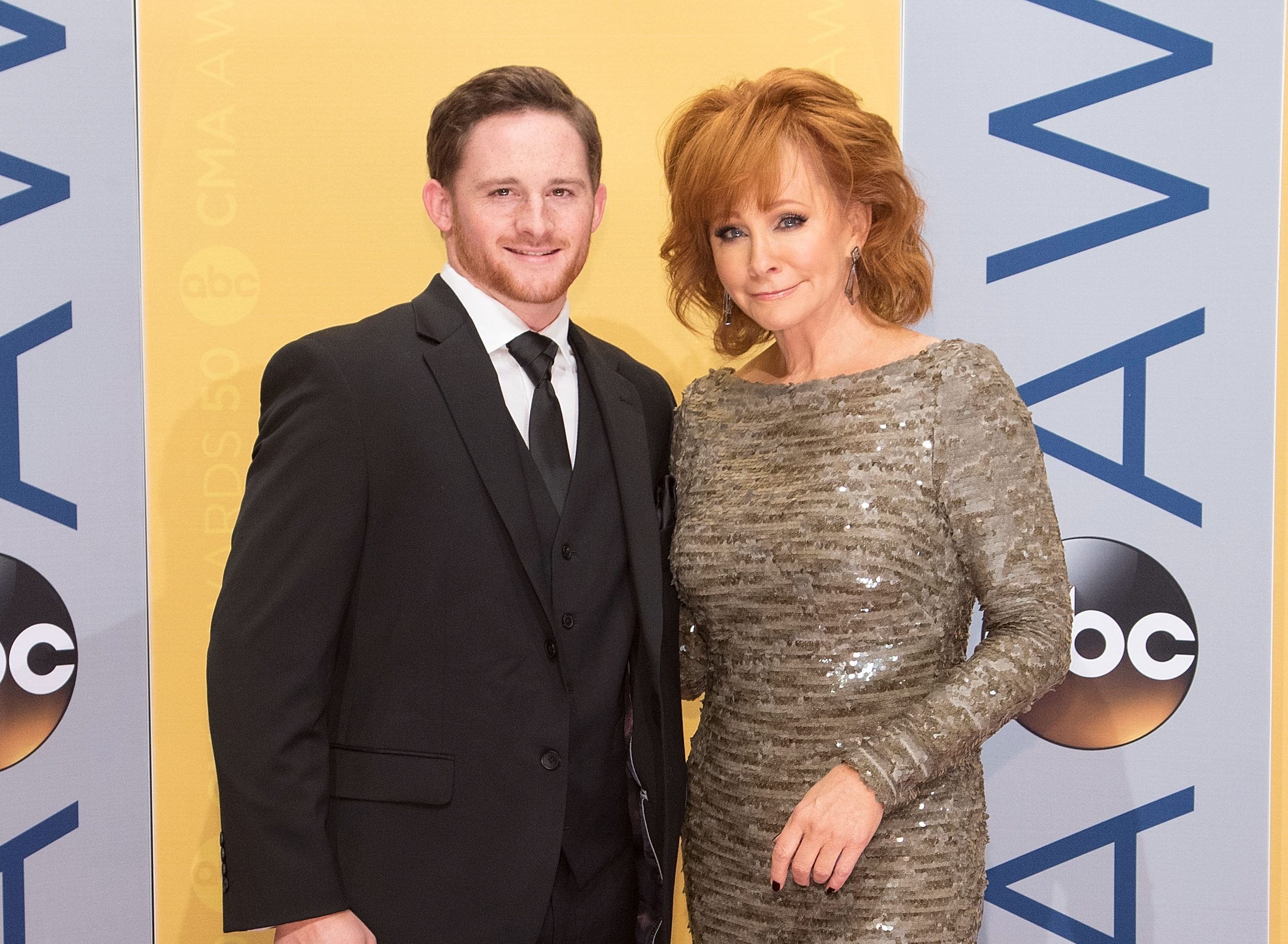 NASHVILLE, TN - NOVEMBER 02: Shelby Blackstock and singer Reba McEntire attend the 50th annual CMA Awards at the Bridgestone Arena on November 2, 2016 in Nashville, Tennessee. (Photo by Taylor Hill/Getty Images)