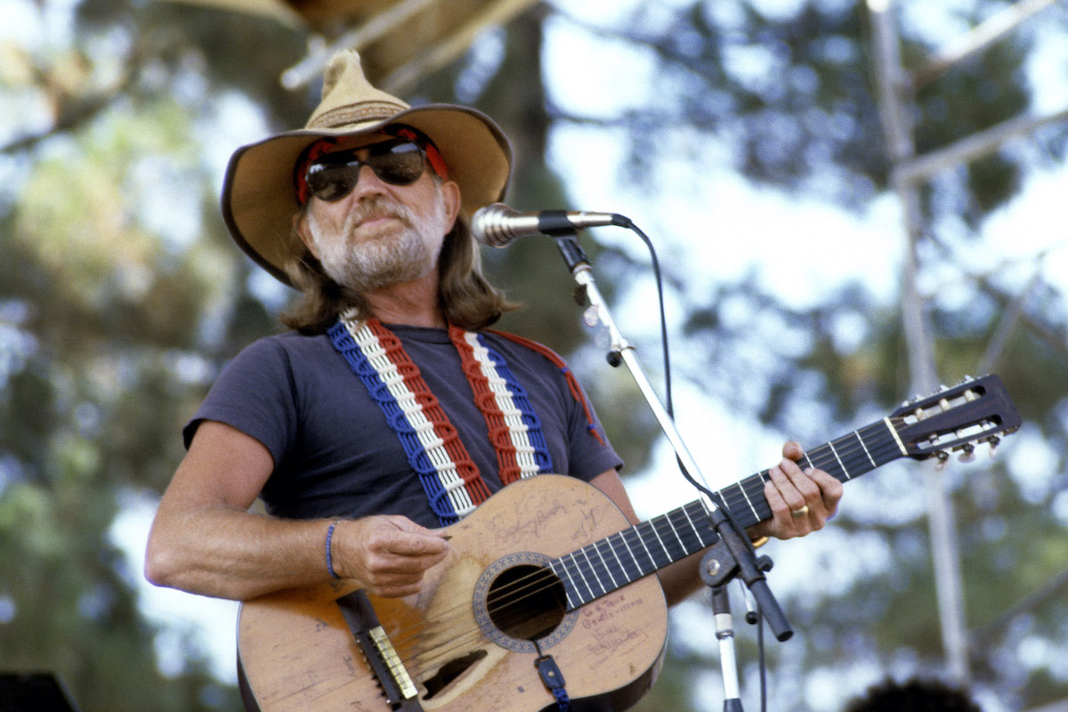 SAN JOSE, CA-JANUARY 1: Willie Nelson performing at Spartan Stadium in San Jose, California in 1982.
