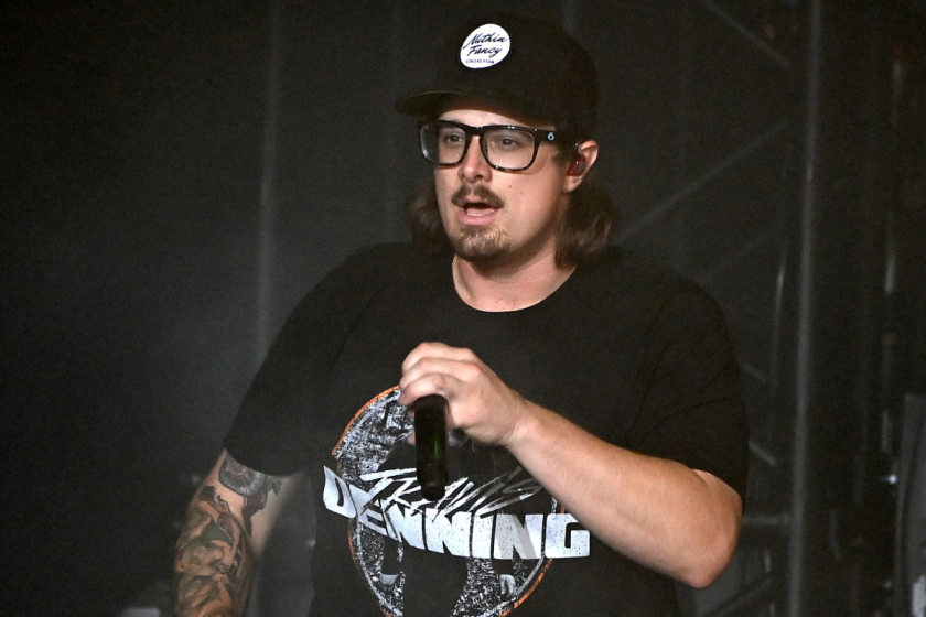 Recording artist Hardy performs in concert at Cellairis Amphitheatre at Lakewood on August 21, 2021 in Atlanta, Georgia.