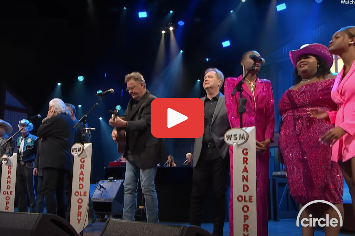 Screengrab of Vince Gill's all-star collaboration of "Go Rest High on That Mountain"