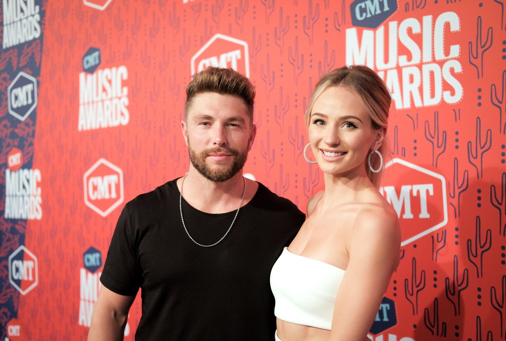 NASHVILLE, TENNESSEE - JUNE 05: Chris Lane and Lauren Bushnell attend the 2019 CMT Music Award at Bridgestone Arena on June 5, 2019 in Nashville, Tennessee.