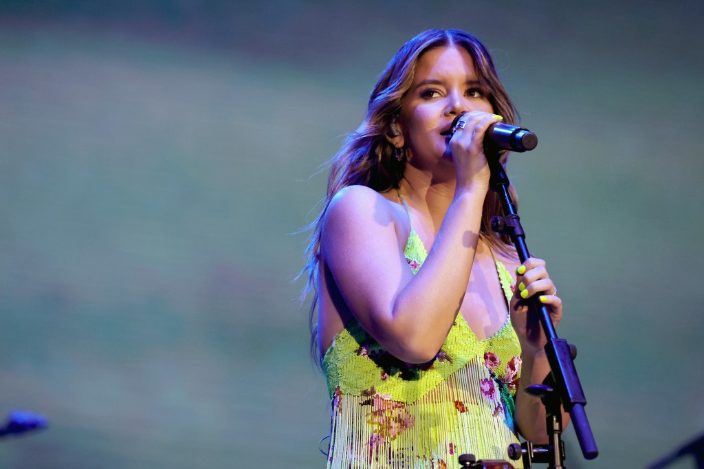 INDIO, CALIFORNIA - APRIL 29: Maren Morris performs onstage during Day 1 of the 2022 Stagecoach Festival at the Empire Polo Field on April 29, 2022 in Indio, California.