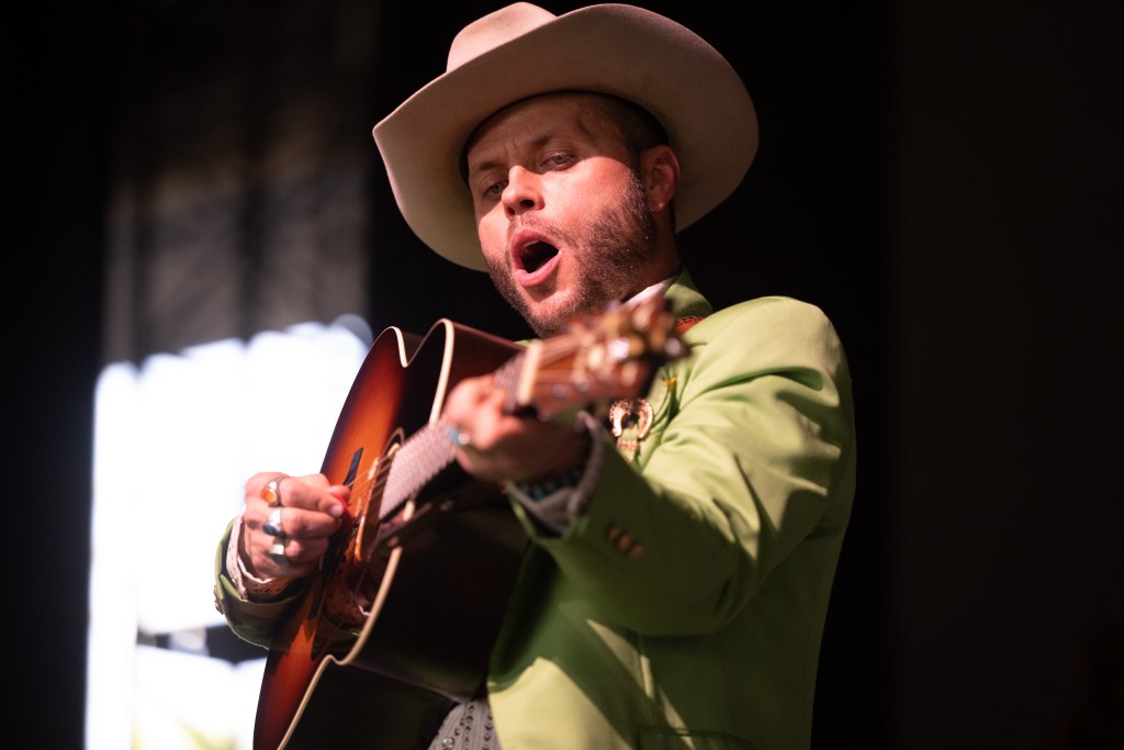 Singer Charley Crockett performs onstage during Day 1 of the 2022 Stagecoach Festival on April 29, 2022 in Indio, California. 