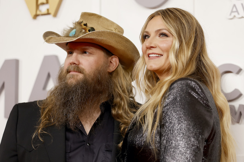 NASHVILLE, TENNESSEE - NOVEMBER 09: Chris Stapleton and Morgane Stapleton attend The 56th Annual CMA Awards at Bridgestone Arena on November 09, 2022 in Nashville, Tennessee. 