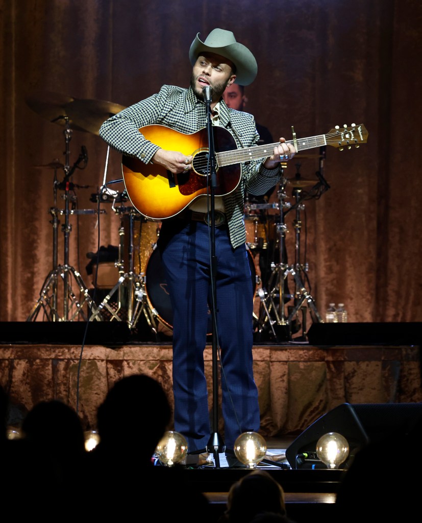 Charley Crockett performs at the Ryman Auditorium on November 14, 2022 in Nashville, Tennessee. 