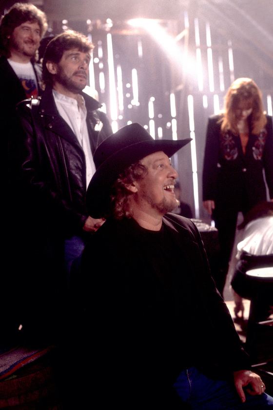 John Anderson during a video shoot for the song Amazing Grace for the soundtrack of the film "Maverick" at Amy Grant's farm in Williamson County, Tennessee, February 22, 1994.