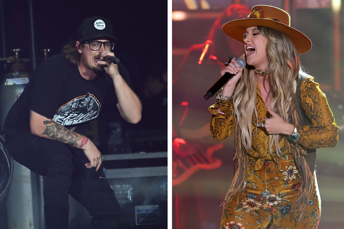 Recording artist Hardy performs in concert at Cellairis Amphitheatre at Lakewood on August 21, 2021 in Atlanta, Georgia./ Lainey Wilson performs onstage during the 2022 CMT Artists of the Year at Schermerhorn Symphony Center on October 12, 2022 in Nashville, Tennessee.