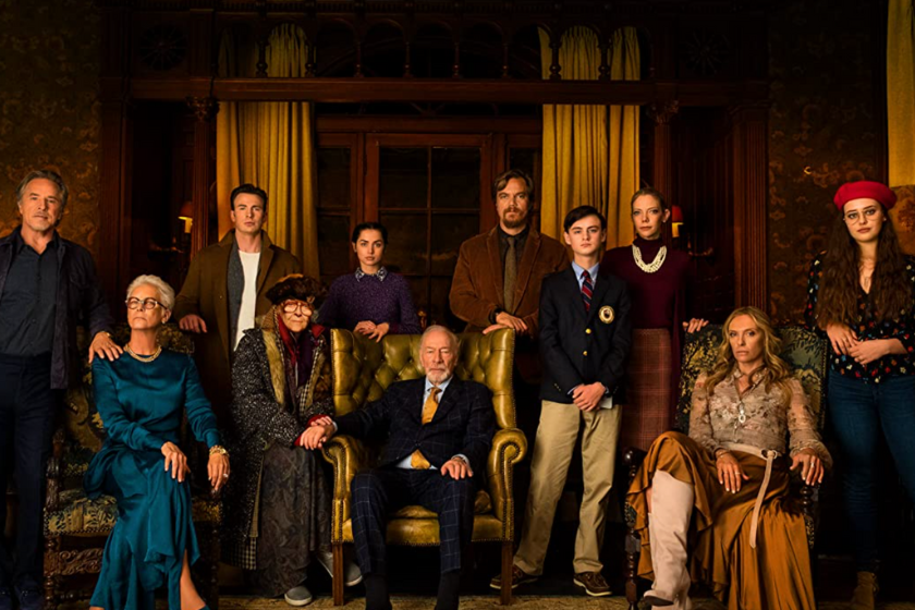 Jamie Lee Curtis, Don Johnson, Toni Collette, Christopher Plummer, K Callan, Chris Evans, Michael Shannon, Riki Lindhome, Ana de Armas, Jaeden Martell, and Katherine Langford in Knives Out (2019)