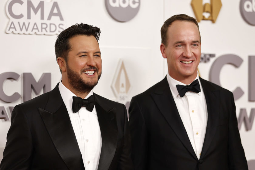 The 56th Annual CMA Awards - Luke Bryan and Peyton Manning