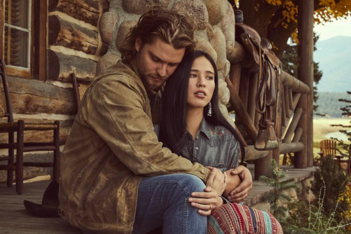 Luke Grimes and Kelsey Albille as Kayce and Monica Dutton