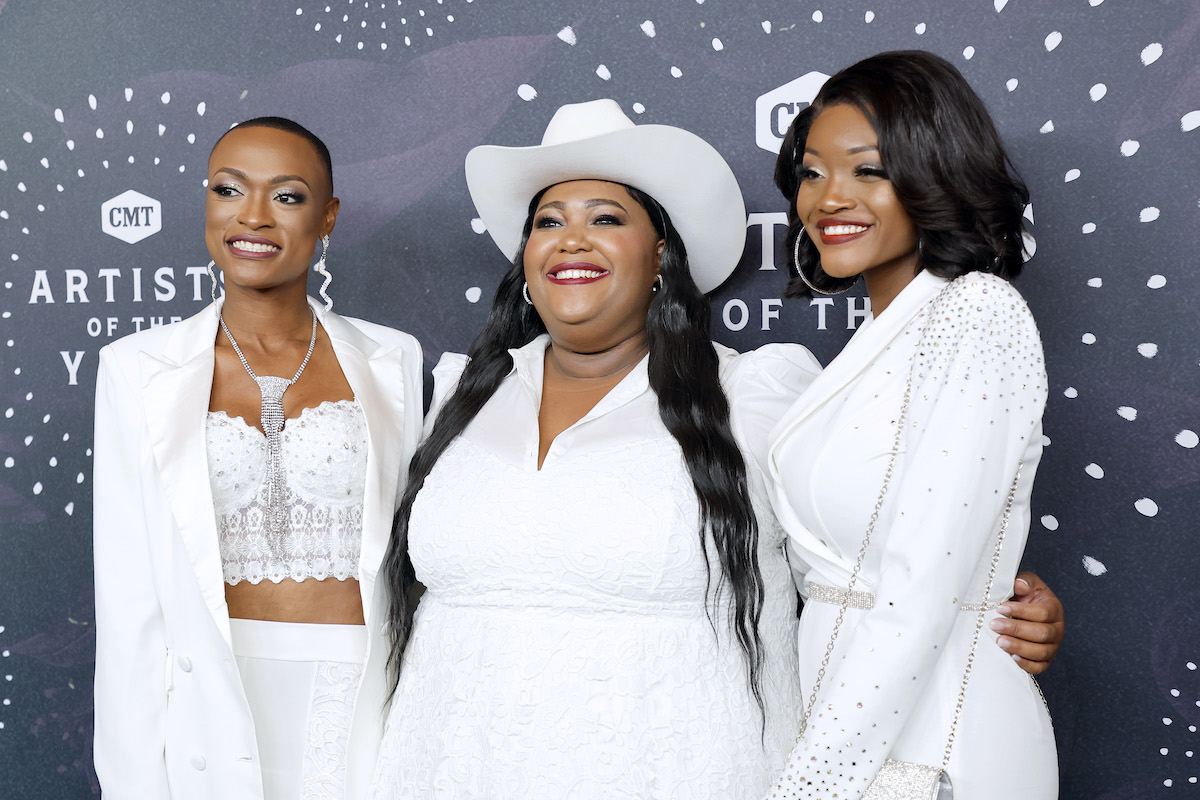 NASHVILLE, TENNESSEE - OCTOBER 12: (L-R) Trea Swindle, Danica Hart and Devynn Hart of Chapel Hart attend the 2022 CMT Artists Of The Year at Schermerhorn Symphony Center on October 12, 2022 in Nashville, Tennessee.