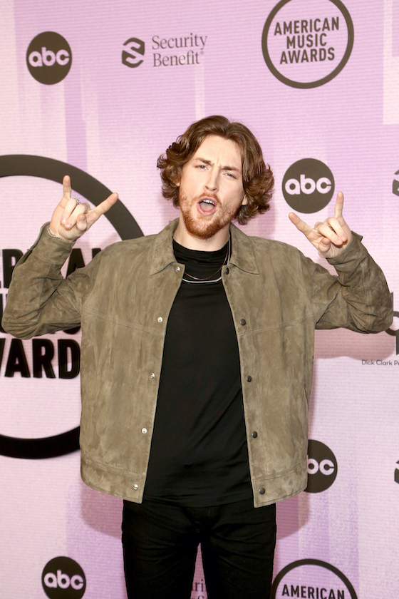 LOS ANGELES, CALIFORNIA - NOVEMBER 20: (EDITORIAL USE ONLY) Bailey Zimmerman attends the 2022 American Music Awards at Microsoft Theater on November 20, 2022 in Los Angeles, California.