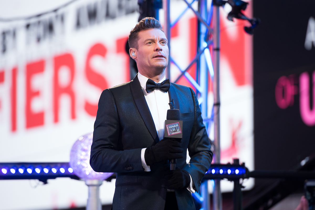 NEW YORK, NY - DECEMBER 31: Ryan Seacrest hosts 'Dick Clark's New Year's Rockin' Eve' during New Year's Eve 2017 in Times Square on December 31, 2016 in New York City.