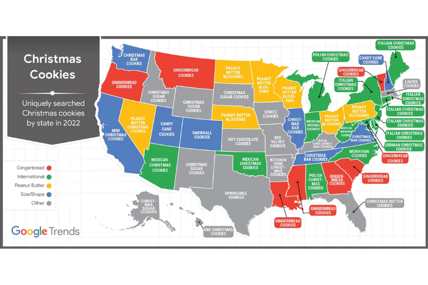 Google Trends Christmas Cookie Map