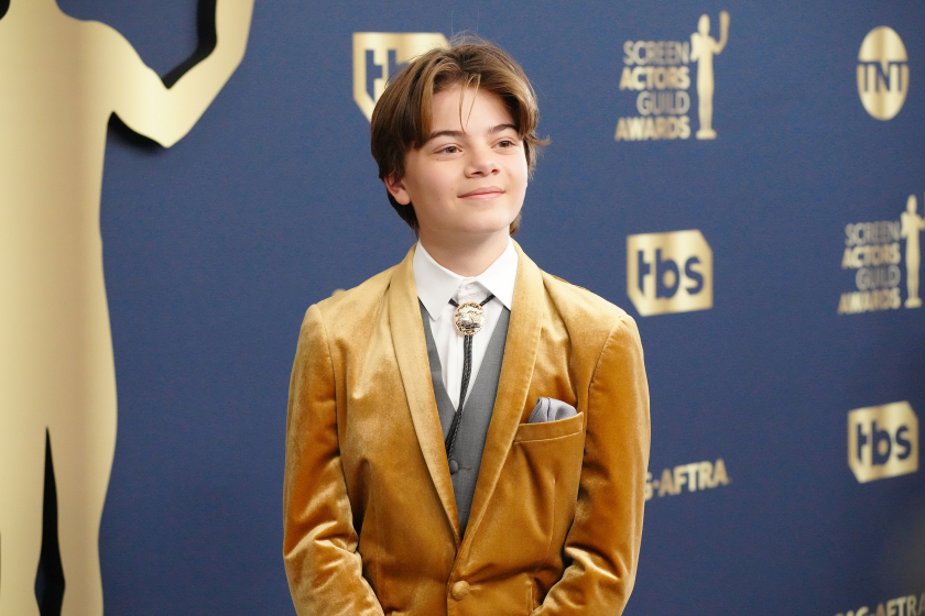 Brecken Merrill attends the 28th Annual Screen Actors Guild Awards at Barker Hangar on February 27, 2022 in Santa Monica, California