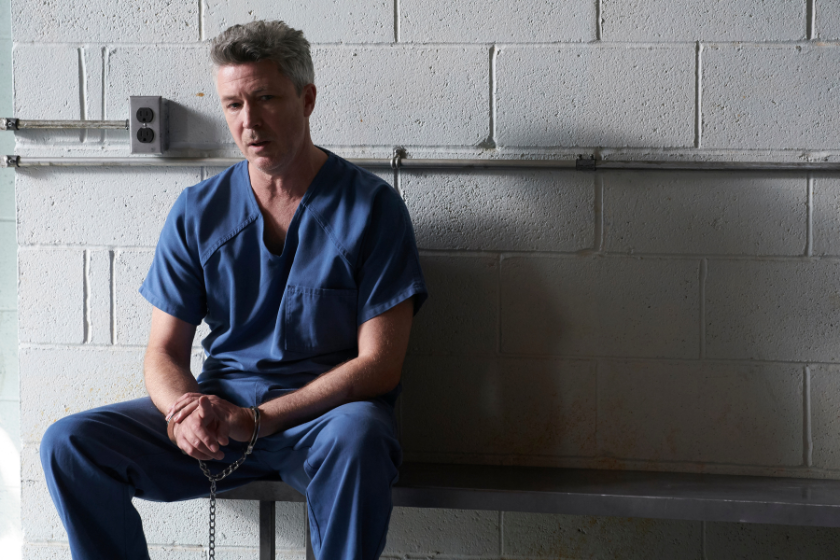 Aidan Gillen as Milo of the Paramount+ series MAYOR OF KINGSTOWN