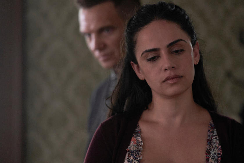 Nishi Munshi as Tracy and Taylor Handley as Kyle of the Paramount+ series MAYOR OF KINGSTOWN