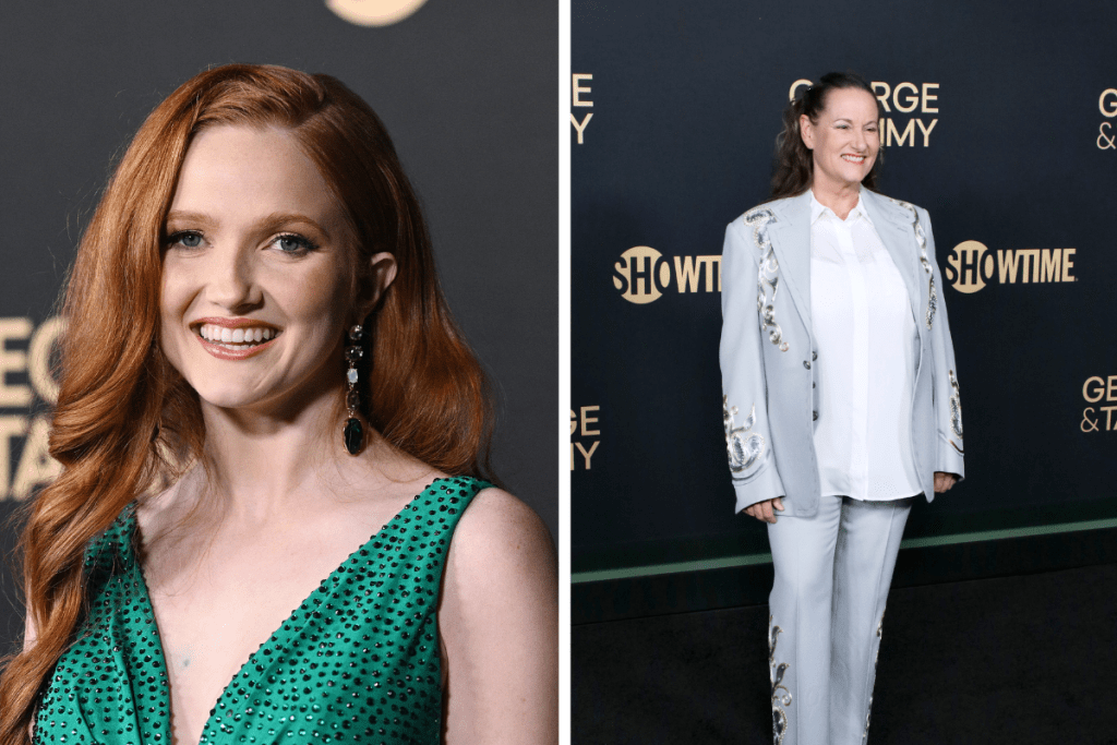 Abby Glover at the premiere of Showtime's "George & Tammy" held at Goya Studios on November 21, 2022 in Los Angeles, California. / Georgette Jones attends Showtime's "George & Tammy" premiere event at Goya Studios on November 21, 2022 in Los Angeles, California. 