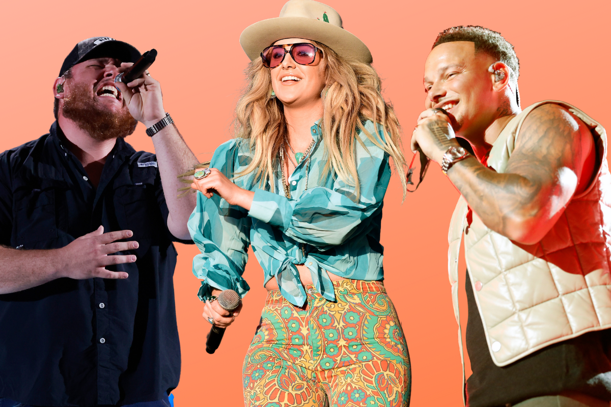 Luke Combs performs onstage - 2022 iHeartRadio Music Festival - Night 2 held at T-Mobile Arena on September 24, 2022 in Las Vegas, Nevada. / Lainey Wilson performs during the Wonderfront Music & Arts festival at Seaport Villiage on November 18, 2022 in San Diego, California./ Kane Brown performs for the 2022 MTV VMAs broadcast.