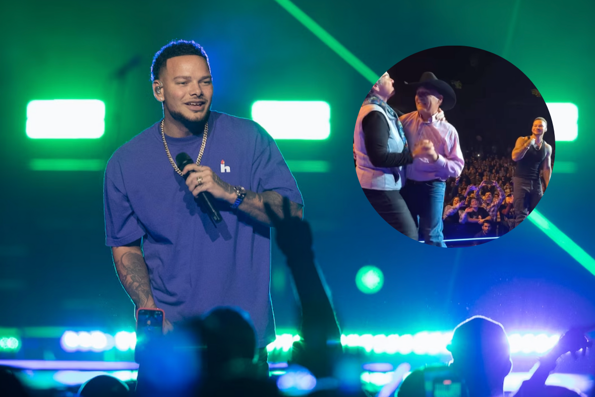 VANCOUVER, BRITISH COLUMBIA - DECEMBER 15: Kane Brown performs on stage during his 'Drunk or Dreaming Tour' at Rogers Arena on December 15, 2022 in Vancouver, British Columbia, Canada./ Couple dances onstage to Kane Brown's "Heaven"