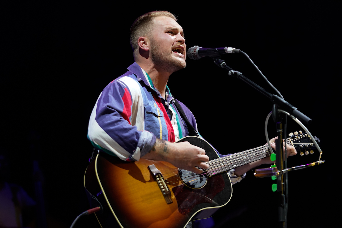 FRANKLIN, TENNESSEE - SEPTEMBER 11: Zach Bryan performs at FirstBank Amphitheater on September 11, 2022 in Franklin, Tennessee.