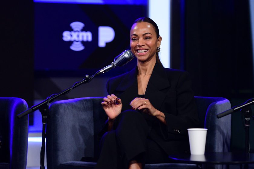 LOS ANGELES, CALIFORNIA - DECEMBER 14: Zoe Saldaña attends SiriusXM's Town Hall With The Cast Of "Avatar: The Way of Water" at SiriusXM Studios on December 14, 2022 in Los Angeles, California.