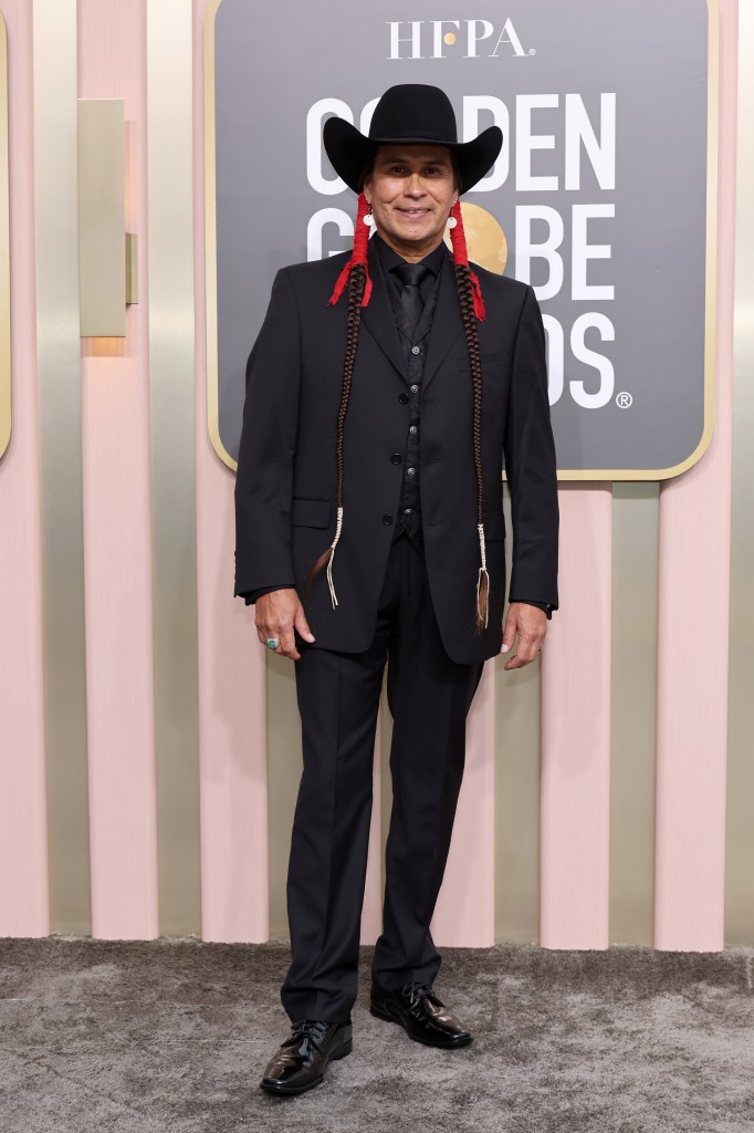 BEVERLY HILLS, CALIFORNIA - JANUARY 10: Mo Brings Plenty attends the 80th Annual Golden Globe Awards at The Beverly Hilton on January 10, 2023 in Beverly Hills, California