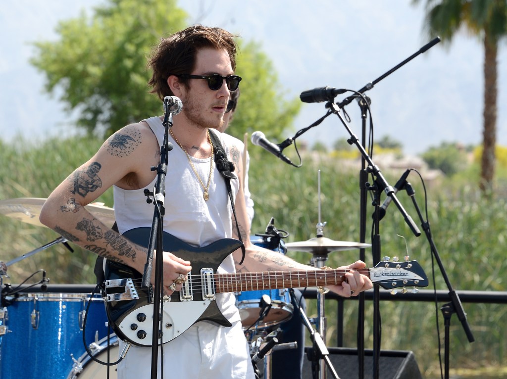 LA QUINTA, CA - APRIL 13: Musician Malcolm Ford of the band The Dough Rollers performs onstage during the H&M Loves Music Coachella 2013 kick off event at Merv Griffin Estate on April 13, 2013 in La Quinta, California. 