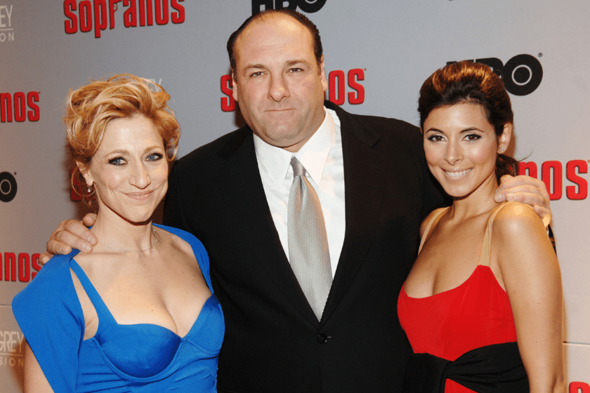 Edie Falco, James Gandolfini, and Jamie-Lynn Sigler at the MoMA in New York City, New York
