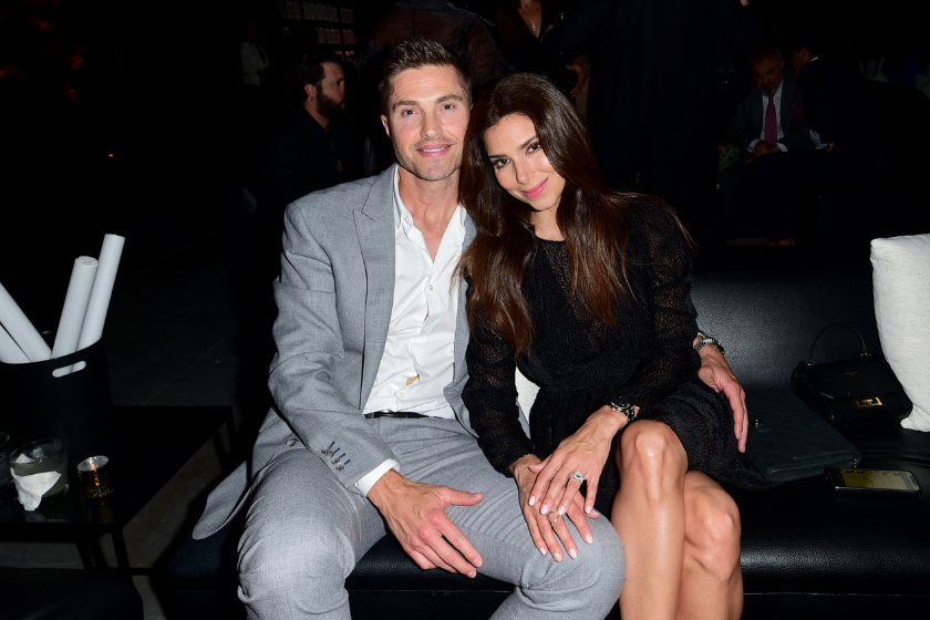 Eric Winter and Roselyn S&aacute;nchez attend the AdoptTogether Baby Ball 2022 at the Radford Studio Center on October 15, 2022 in Studio City, California