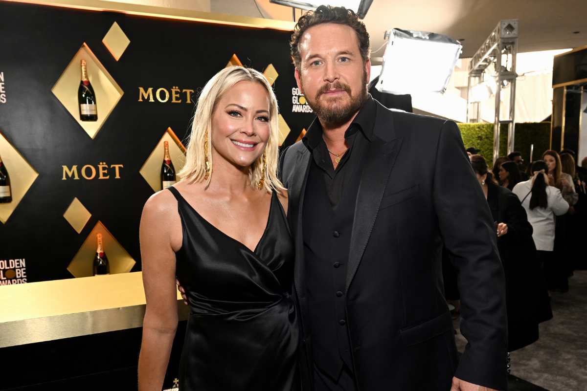 cole hauser cynthia daniel 2023 golden globe awards red carpet
