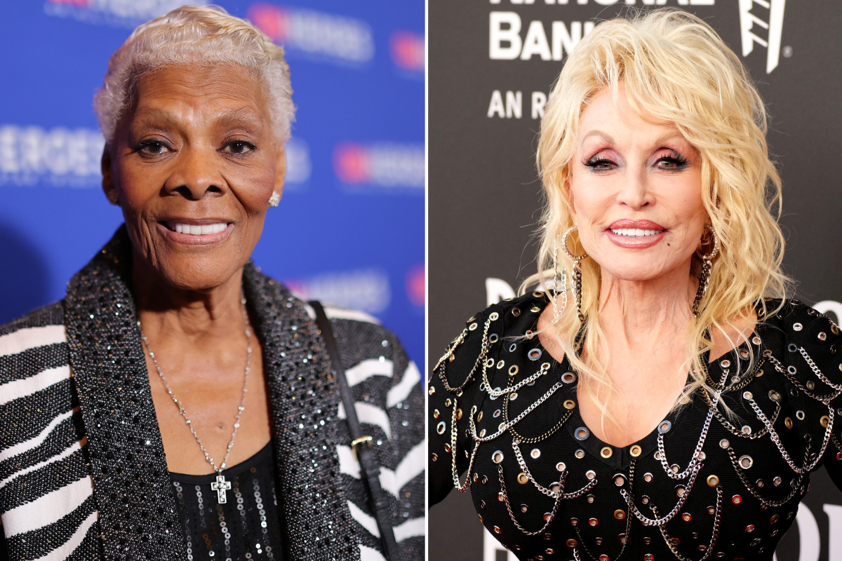 NEW YORK, NEW YORK - DECEMBER 11: Dionne Warwick attends the 16th annual CNN Heroes: An All-Star Tribute at the American Museum of Natural History on December 11, 2022 in New York City. and LOS ANGELES, CALIFORNIA - NOVEMBER 05: Dolly Parton attends the 37th Annual Rock & Roll Hall Of Fame Induction Ceremony at Microsoft Theater on November 05, 2022 in Los Angeles, California.