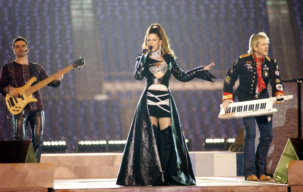 Shania Twain during Super Bowl XXXVII  - AT&T Wireless Super Bowl XXXVII Halftime Show - Rehearsal at Qualcomm Stadium in San Diego, California, United States.