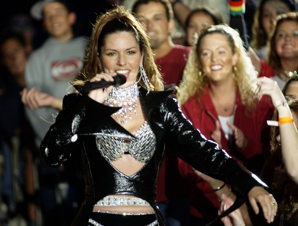 Shania Twain during Super Bowl XXXVII  - AT&T Wireless Super Bowl XXXVII Halftime Show - Rehearsal at Qualcomm Stadium in San Diego, California, United States.