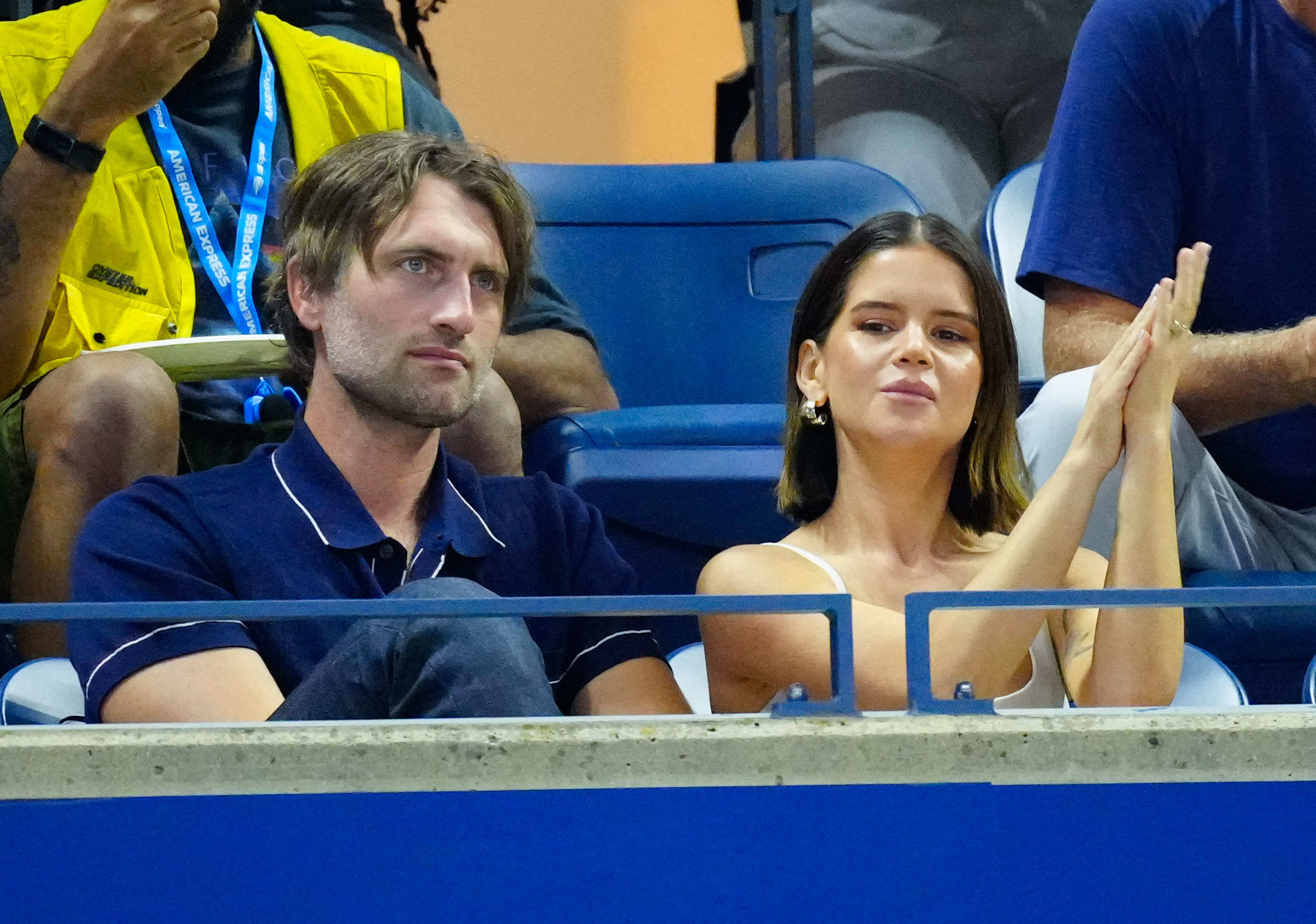 NEW YORK, NEW YORK - SEPTEMBER 02: Ryan Hurd and Maren Morris are seen at the 2023 US Open Tennis Championships on September 02, 2023 in New York City. 