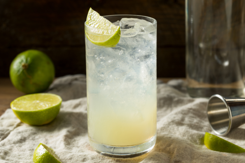 gin rickey cocktail stock photo