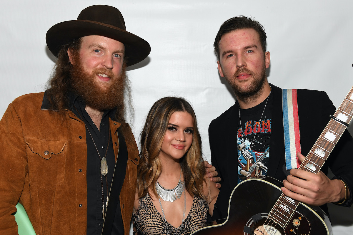 NASHVILLE, TN - APRIL 18: John Osborne of the Brothers Osborne, Maren Morris, and T.J. Osborne of the Brothers Osborne backstage at the AIMP Nashville Awards on April 18, 2016 in Nashville, Tennessee.