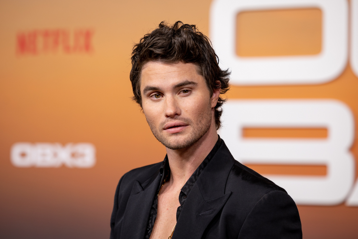 Chase Stokes attends the Los Angeles premiere of Netflix's 'Outer Banks at Regency Village Theatre on February 16, 2023 in Los Angeles, California