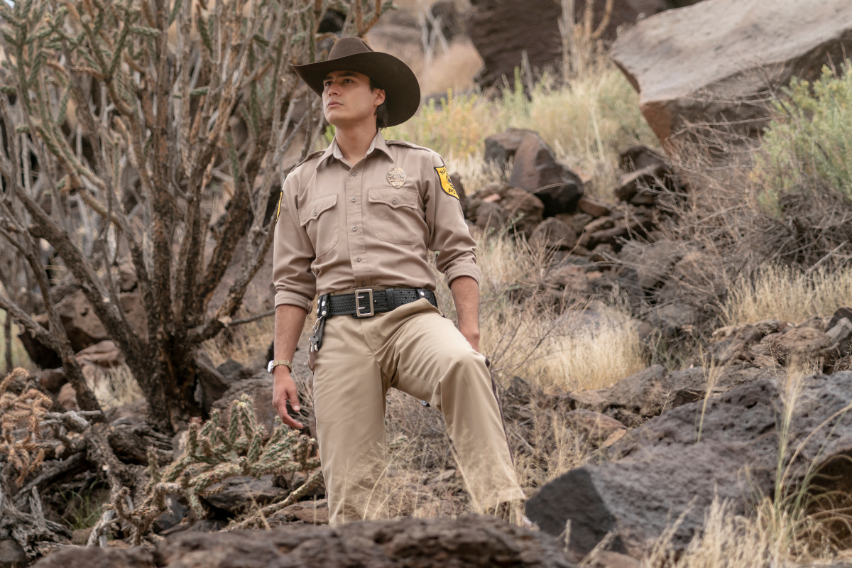 Kiowa Gordon as Jim Chee - Dark Winds _ Season 1, Episode 4 - Photo Credit: Michael Moriatis/Stalwart Productions/AMC