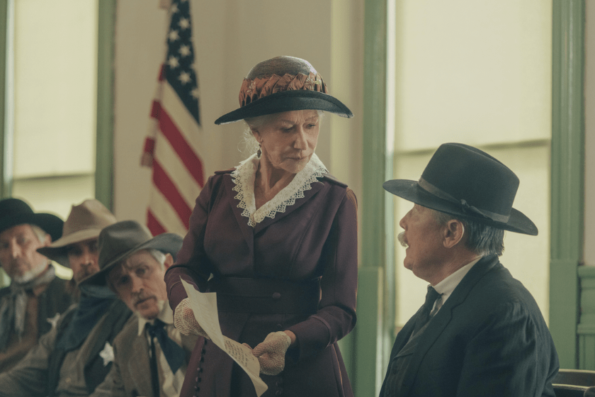 Helen Mirren as Cara Dutton and Robert Patrick as Sheriff McDowell of the Paramount+ series 1923