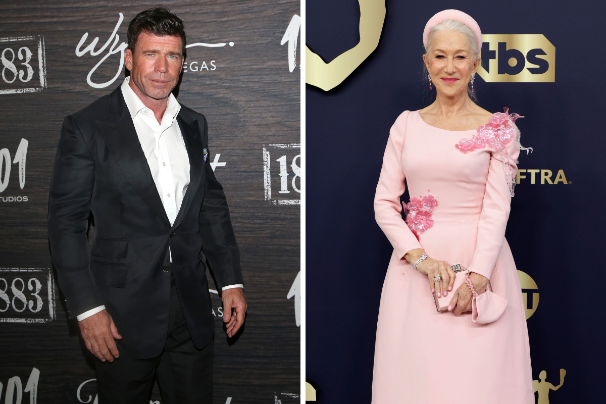 Taylor Sheridan and Helen Mirren