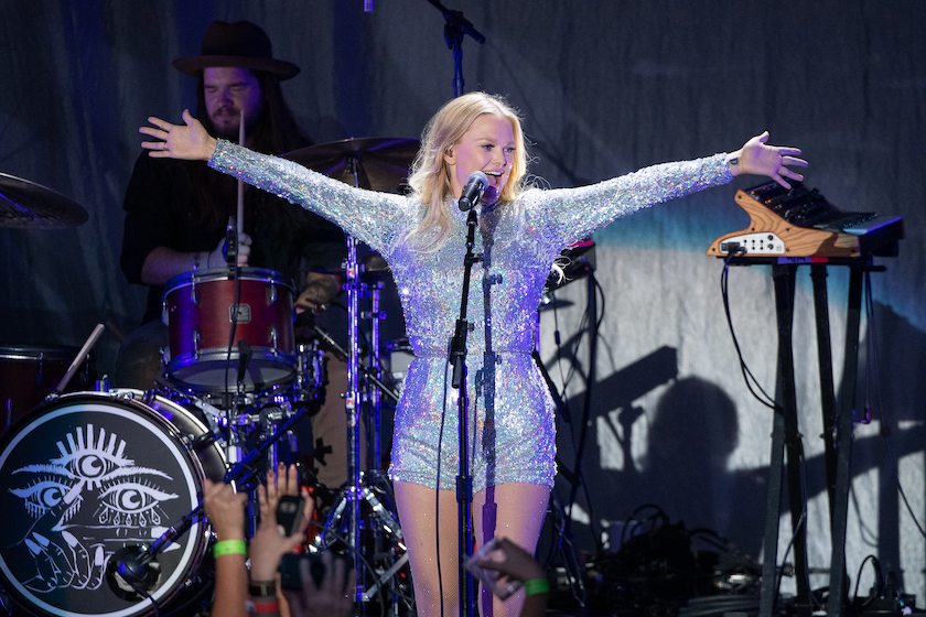 LOS ANGELES, CALIFORNIA - SEPTEMBER 14: Hailey Whitters performs onstage at The Greek Theatre on September 14, 2019 in Los Angeles, California. 