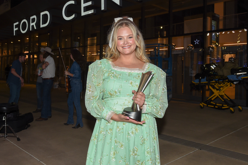 Hailey Whitters backstage at the ACM Country Kickoff at The Star ahead of the 58th Academy of Country Music Awards from Ford Center on May 9, 2023 in Frisco, Texas. 