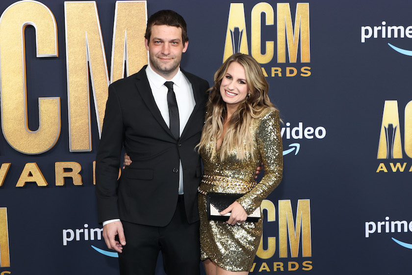 LAS VEGAS, NEVADA - MARCH 07: (L-R) Rollie Gaalswyk and Caitlyn Smith attend the 57th Academy of Country Music Awards at Allegiant Stadium on March 07, 2022 in Las Vegas, Nevada. 