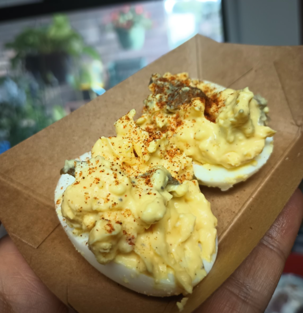deviled eggs made from Miranda Lambert's Y'all Eat Yet Cookbook