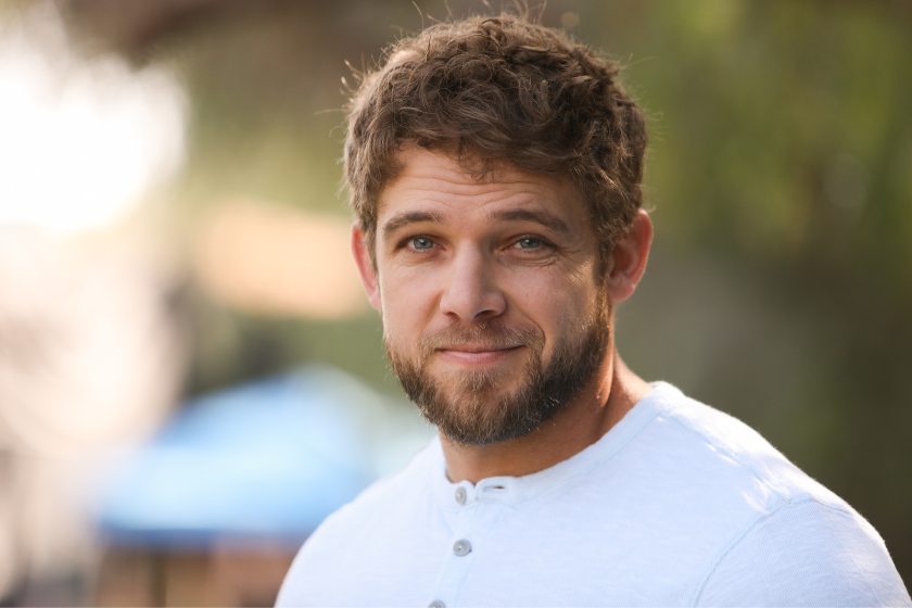 Actor Max Thieriot visits Hallmark Channel's "Home & Family" at Universal Studios Hollywood on March 30, 2021 in Universal City, California