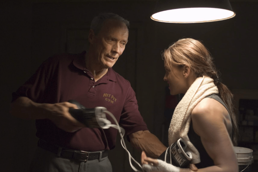 Clint Eastwood and Hilary Swank in Million Dollar Baby (2004)